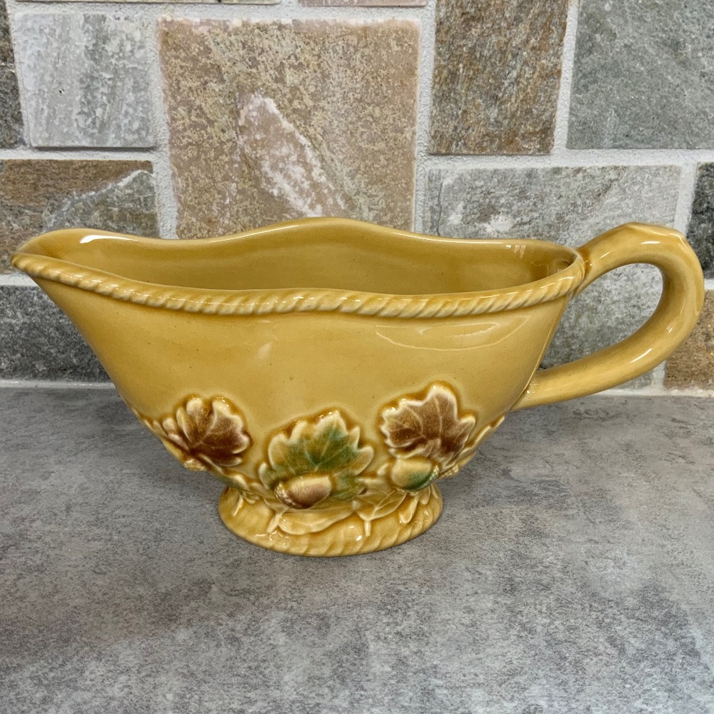 Bordallo Pinheiro Golden Acorn Gravy Boat